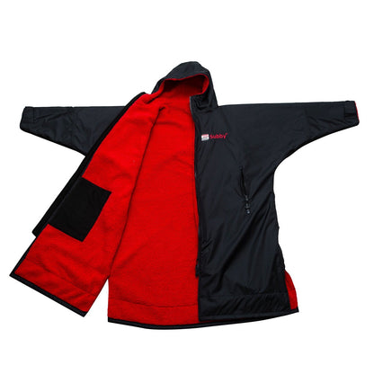 Subby change robe - Black / Red (Small) - FREE 20L Waterproof bag - The perfect rugby jacket